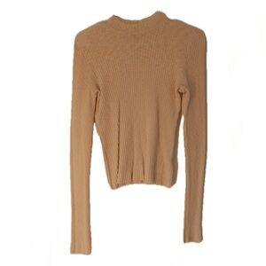 Truly madly deeply ribbed mock neck long sleeve